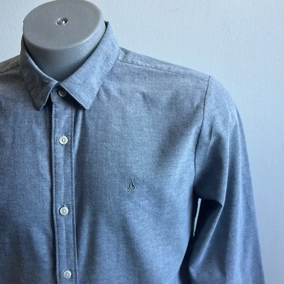 Grey Volcom Button Down Shirt Large - Picture 2 of 6